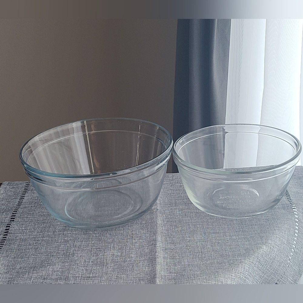 Anchor Hocking Clear Glass Bowl Duo